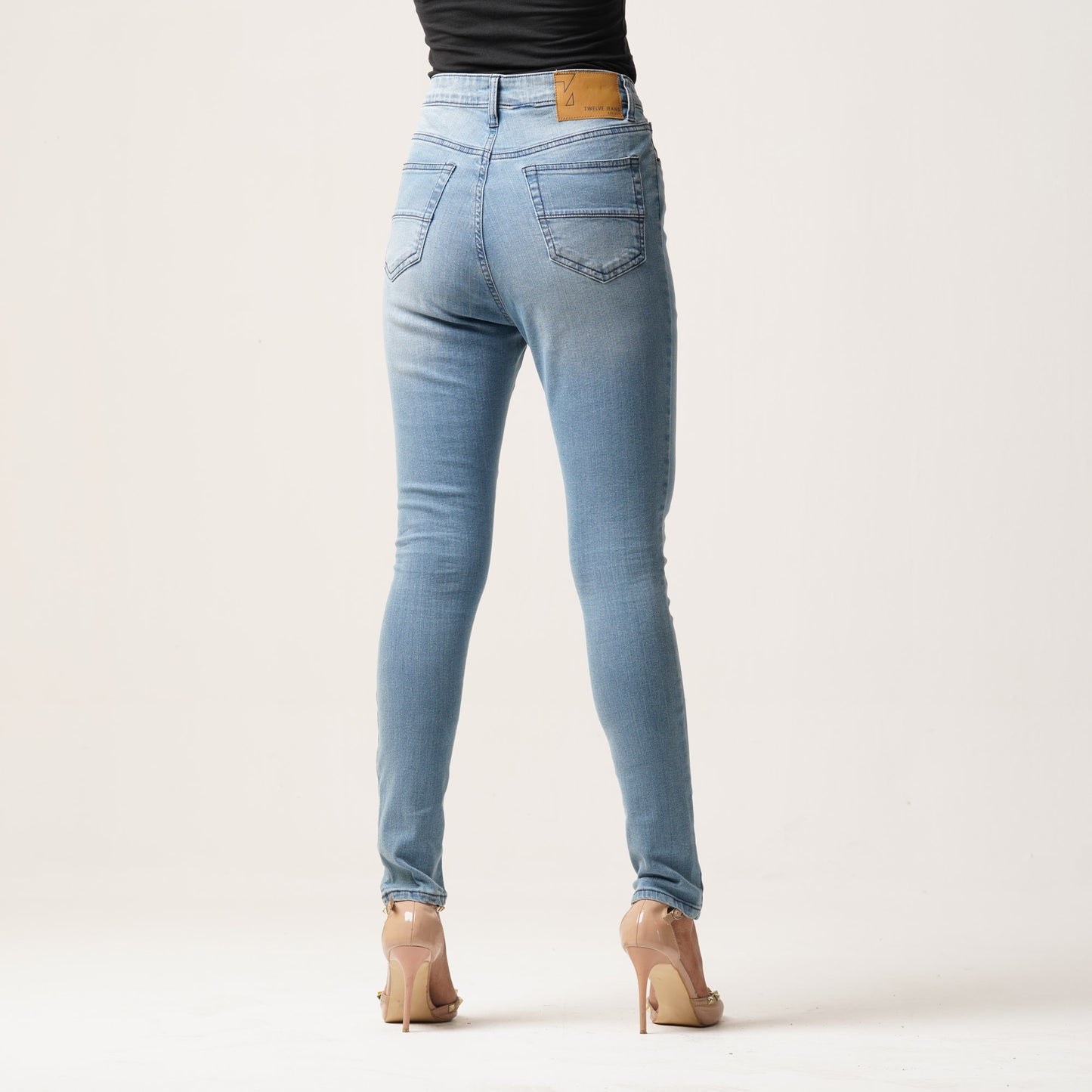 Womens Denim Long Pant-Dark Blue