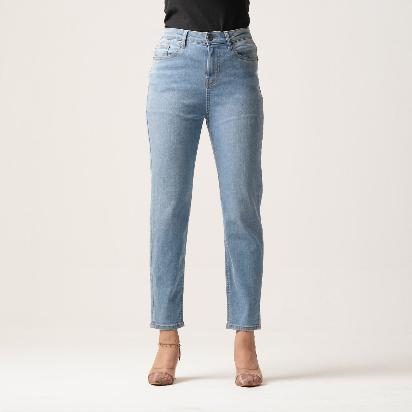 Womens Denim Long Pant-Blue