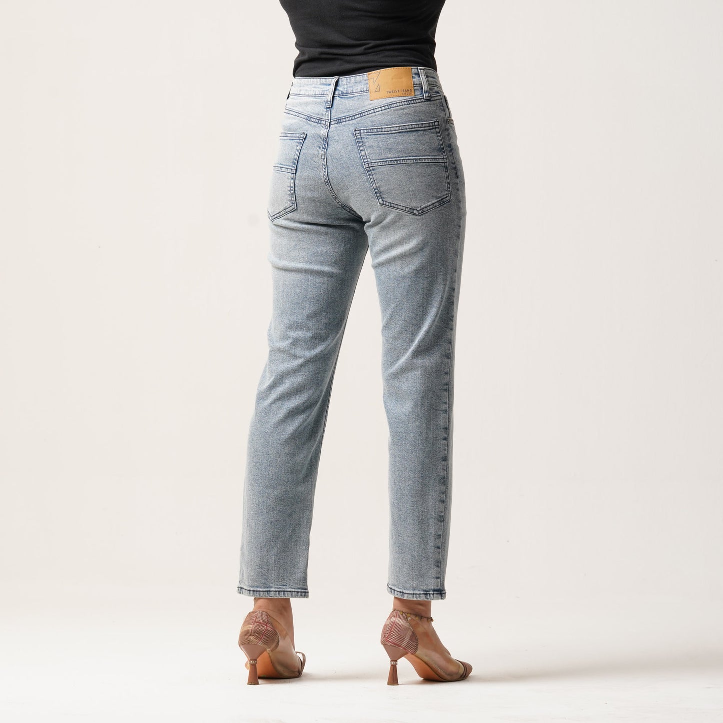 Womens Denim Long Pant-Light Blue