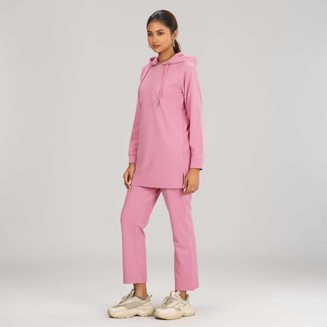 Womens Pink Hoodie Joggers Set