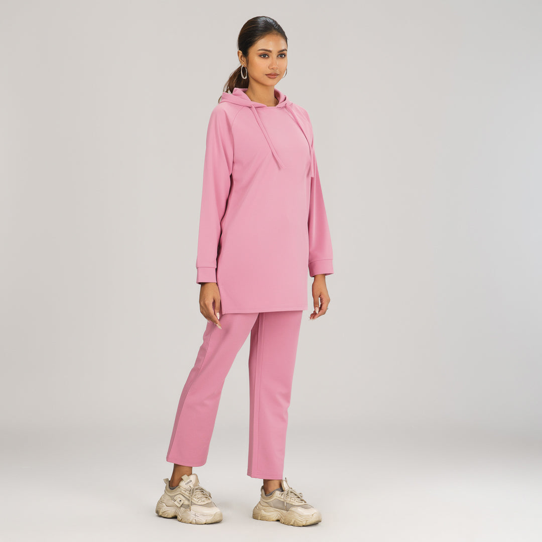 Womens Pink Hoodie Joggers Set