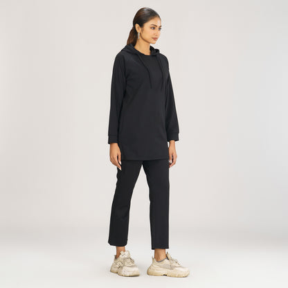 Womens Black Hoodie Joggers Set