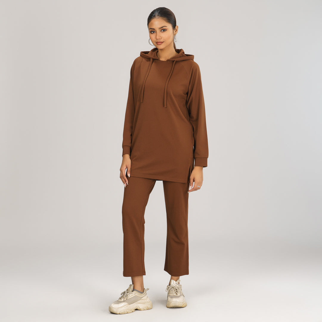 Womens Brown Hoodie Joggers Set
