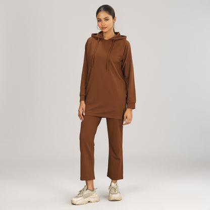 Womens Brown Hoodie Joggers Set