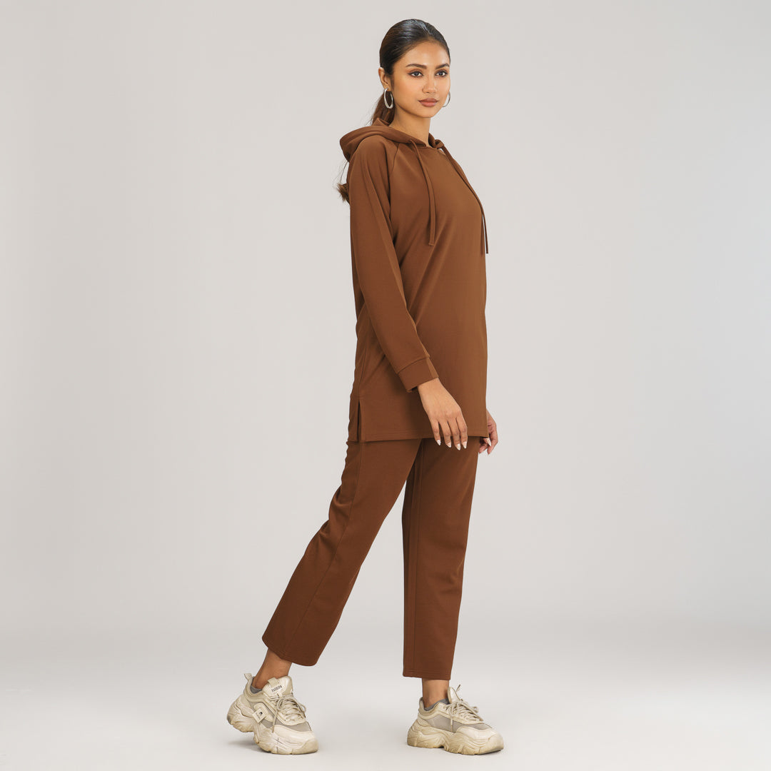 Womens Brown Hoodie Joggers Set