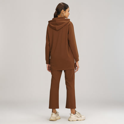 Womens Brown Hoodie Joggers Set