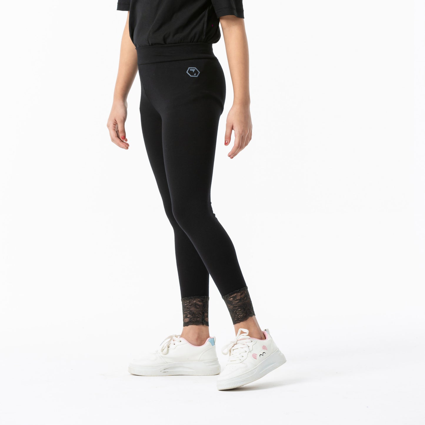 Girls Black Slim-Fit Leggings