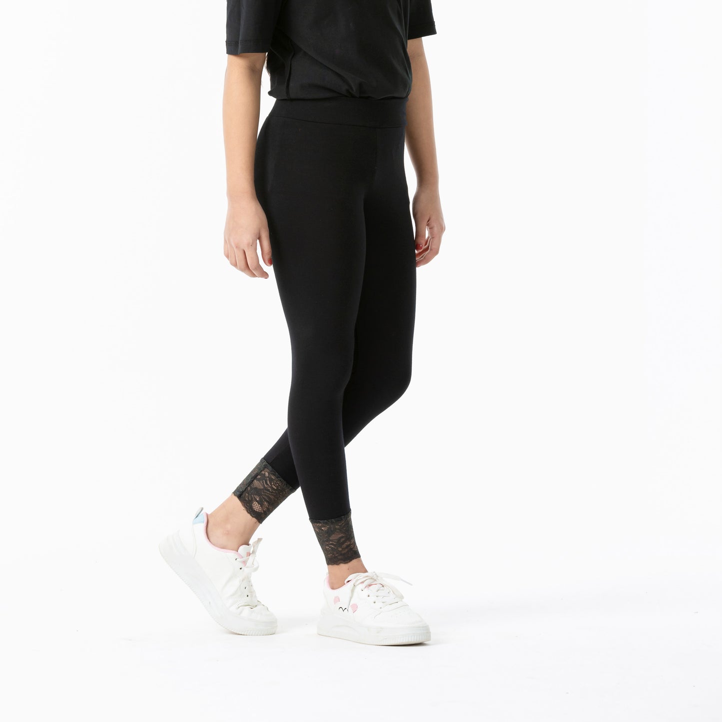 Girls Black Slim-Fit Leggings