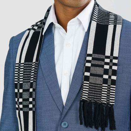 Mens Grey & Black Muffler