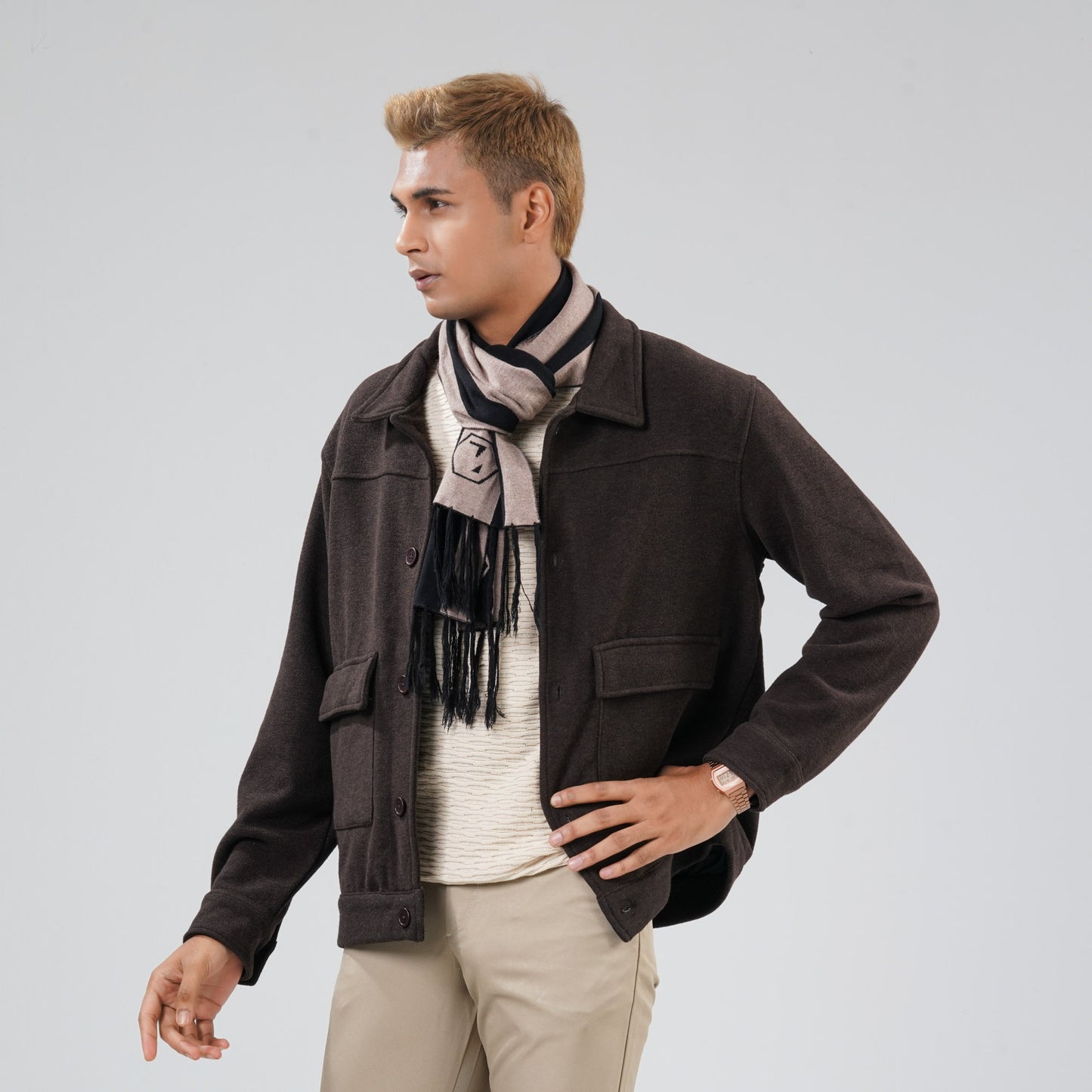 Mens Black & Beige Muffler