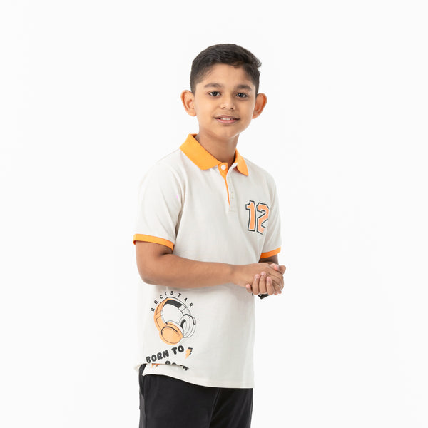 Boys Off-White Polo Shirt