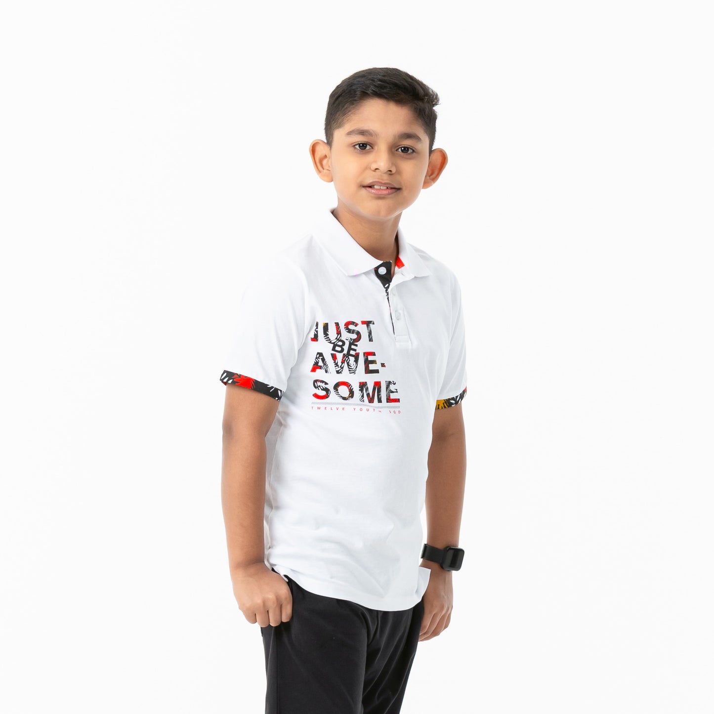 Boys White Polo T-Shirt