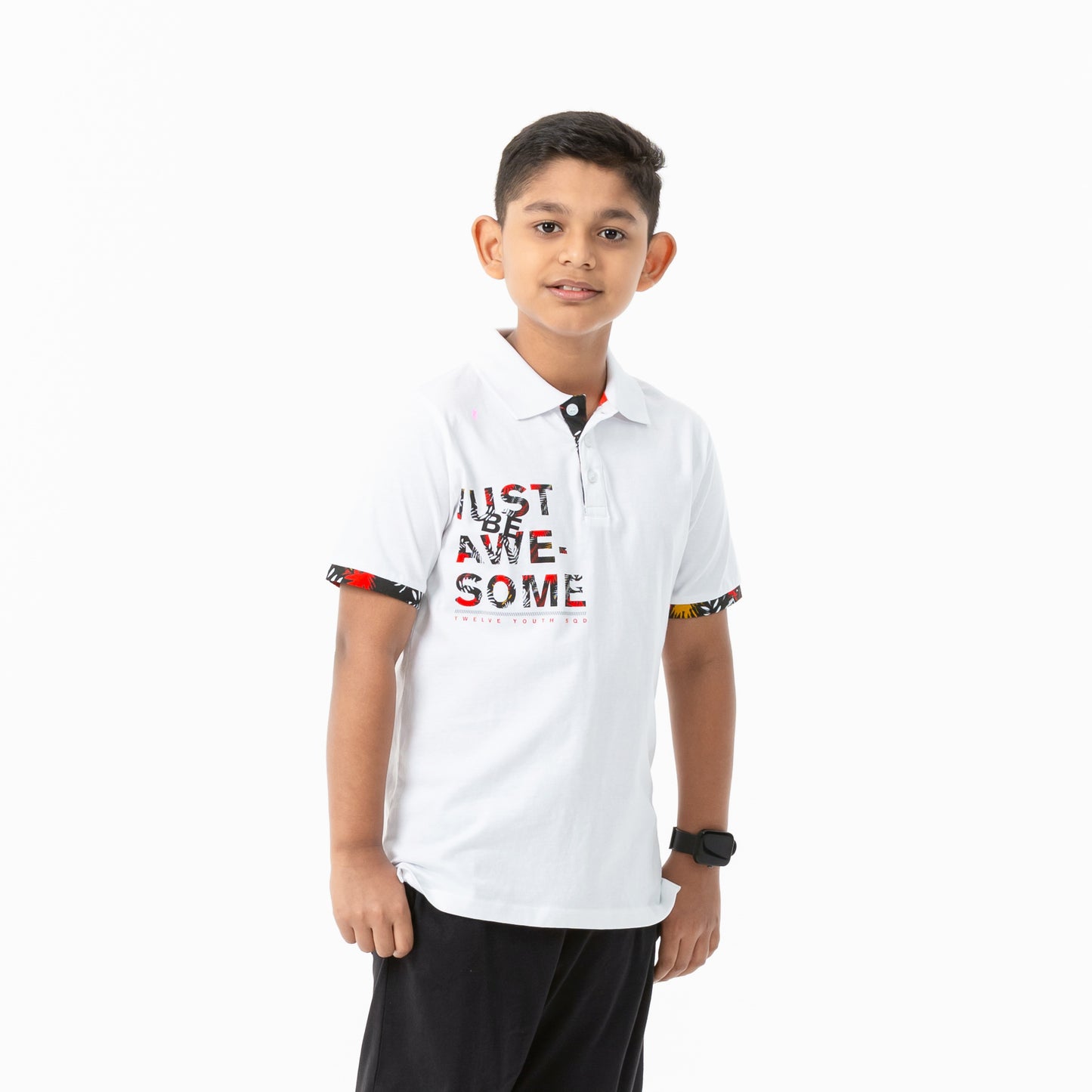 Boys White Polo T-Shirt