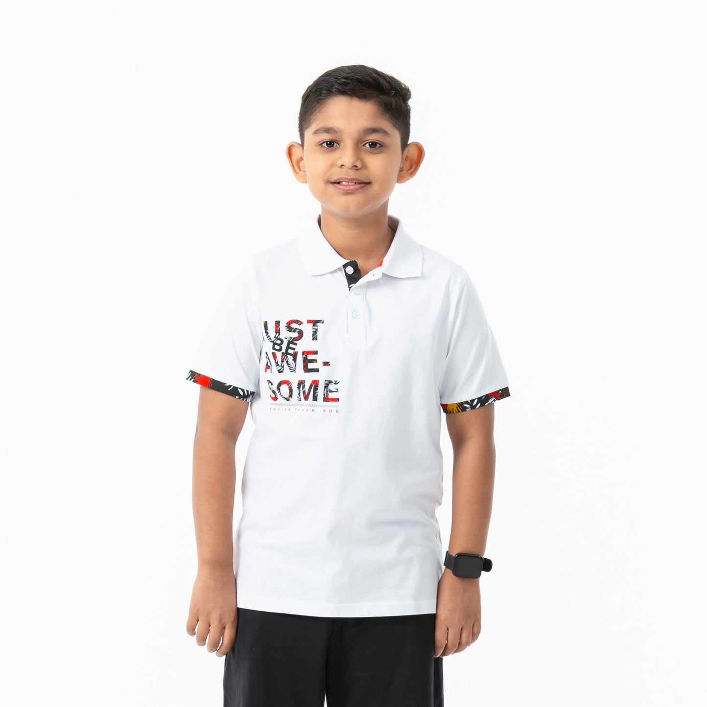 Boys White Polo T-Shirt