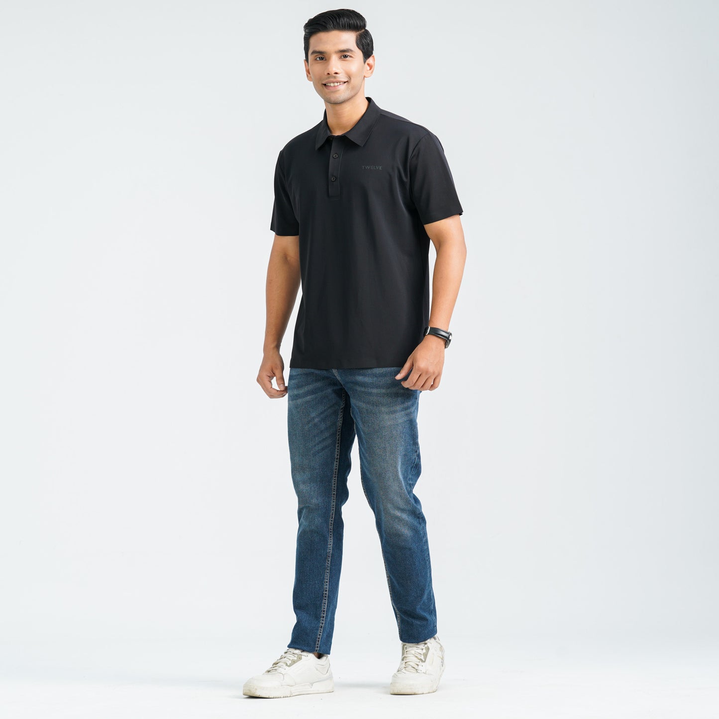 Men’s Black Seamless Polo