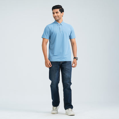 Men’s Light Blue Seamless Polo