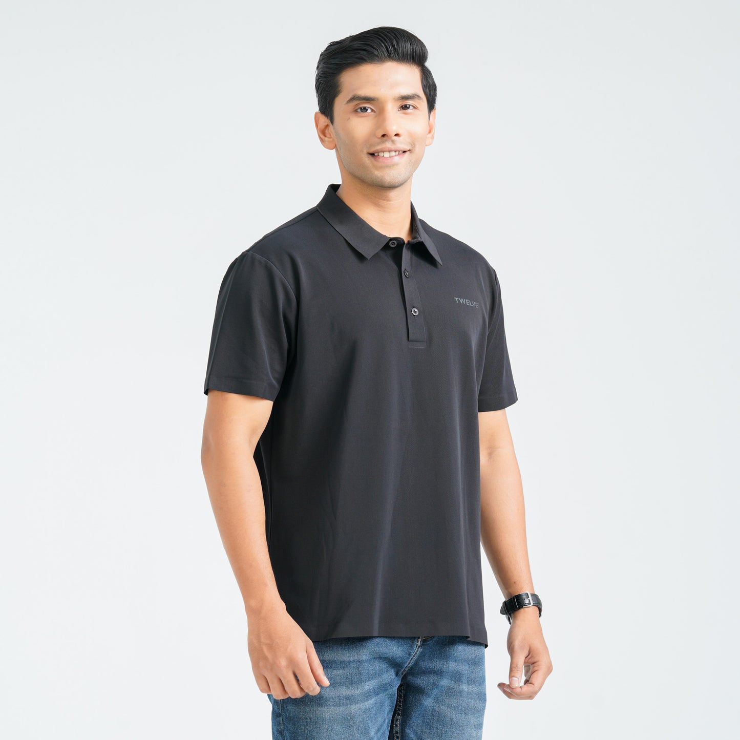 Men’s Black Seamless Polo