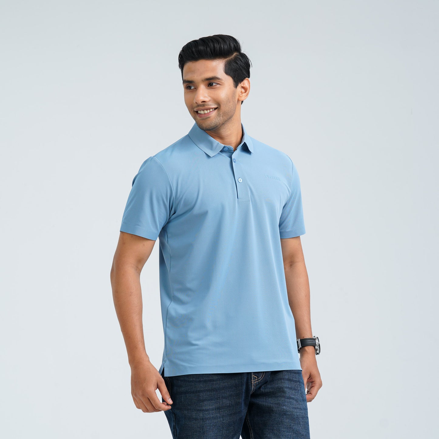 Men’s Light Blue Seamless Polo