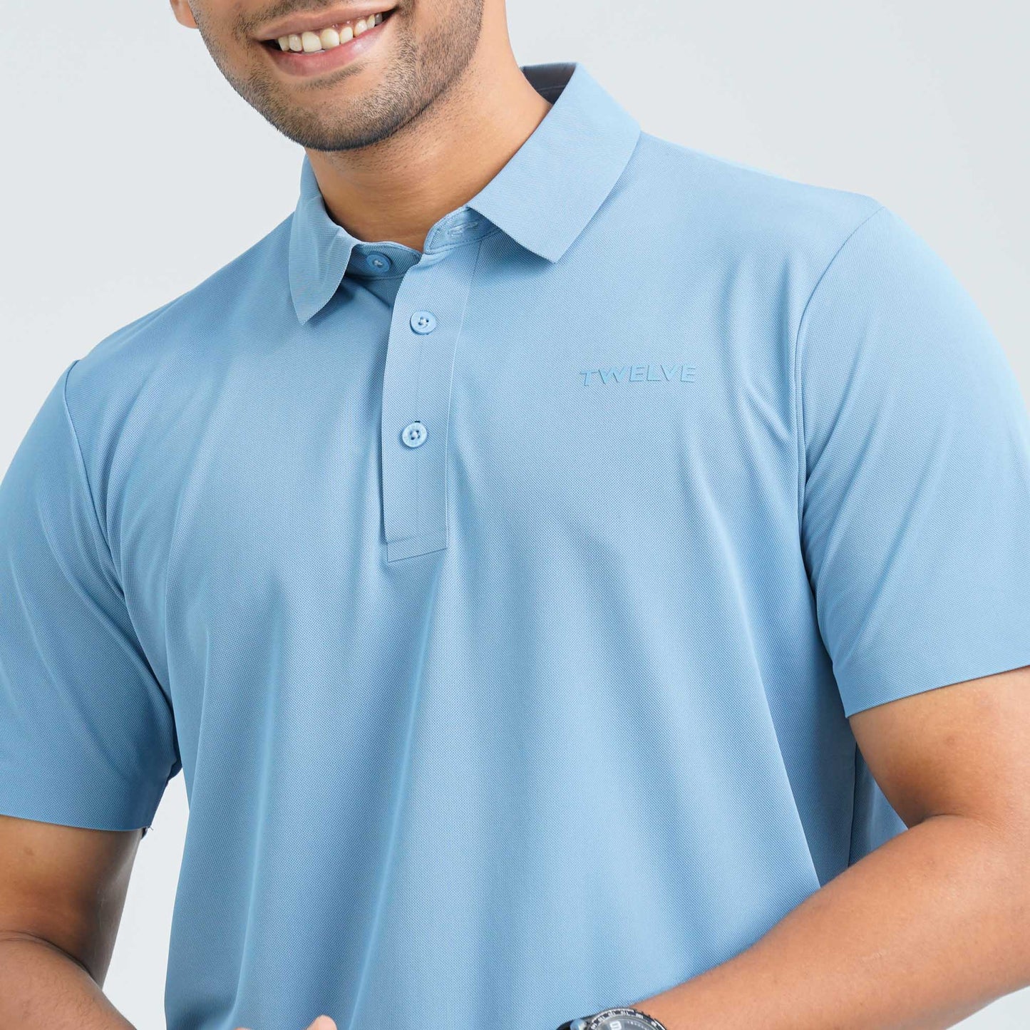 Men’s Light Blue Seamless Polo