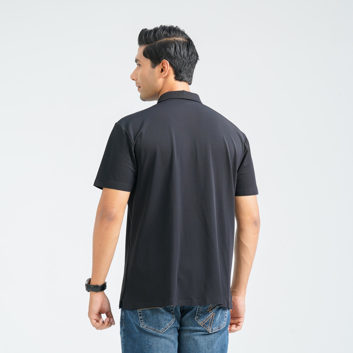 Men’s Black Seamless Polo