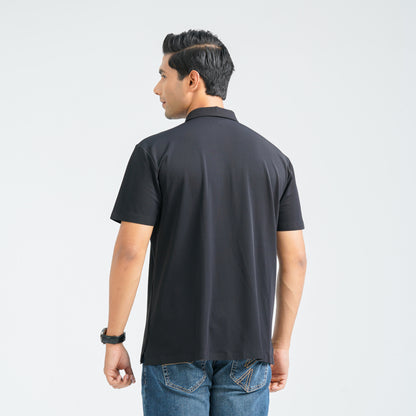 Men’s Black Seamless Polo