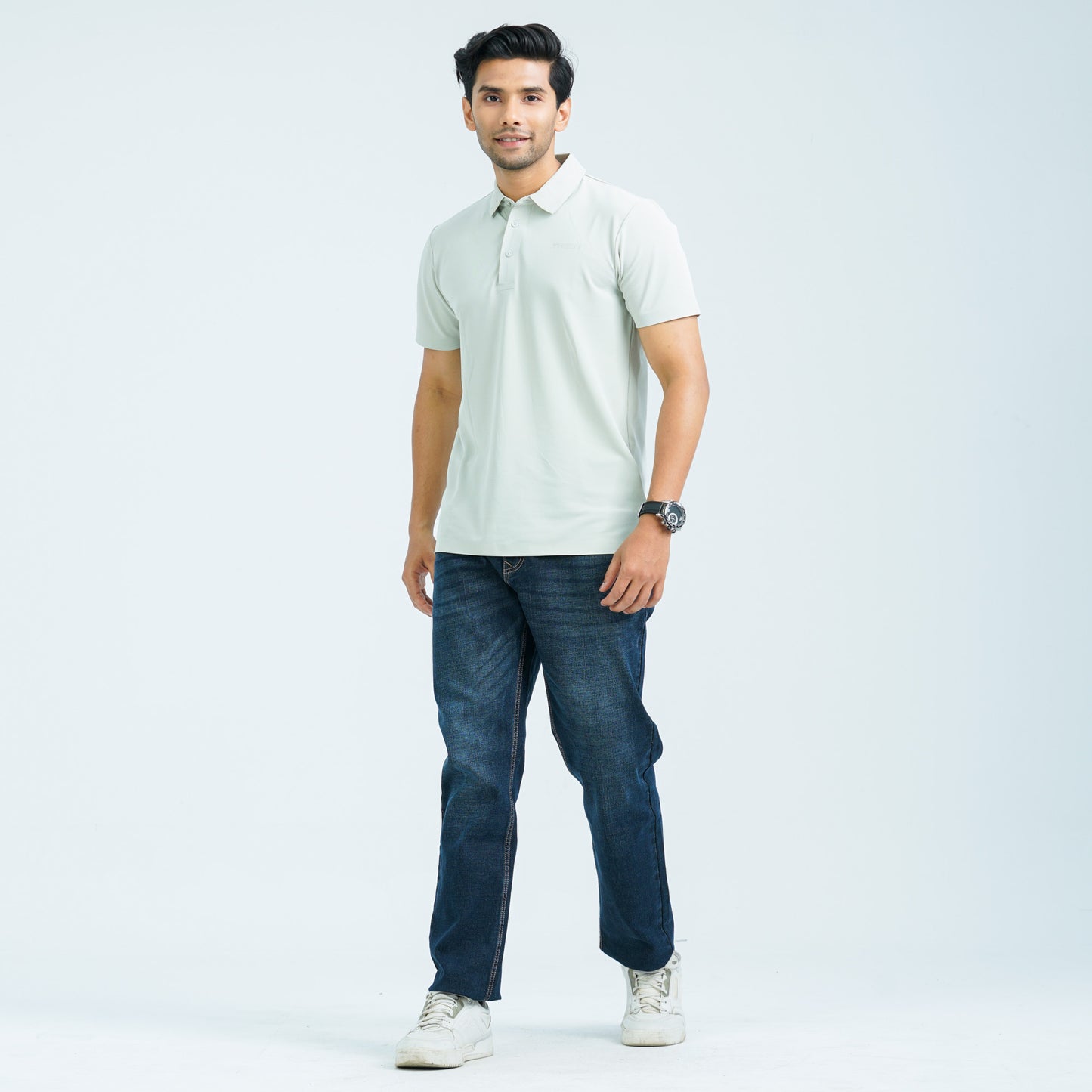Men’s Light Beige Seamless Polo