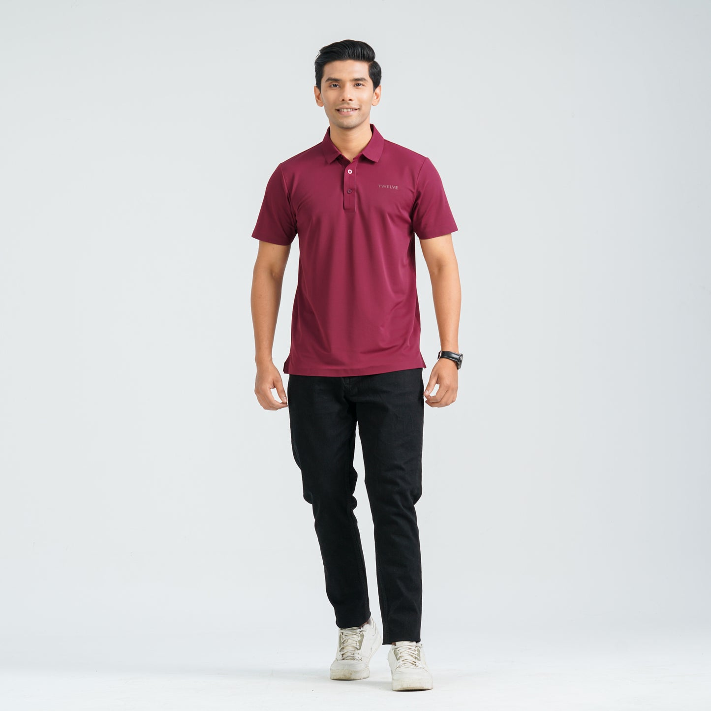 Men’s Maroon Seamless Polo