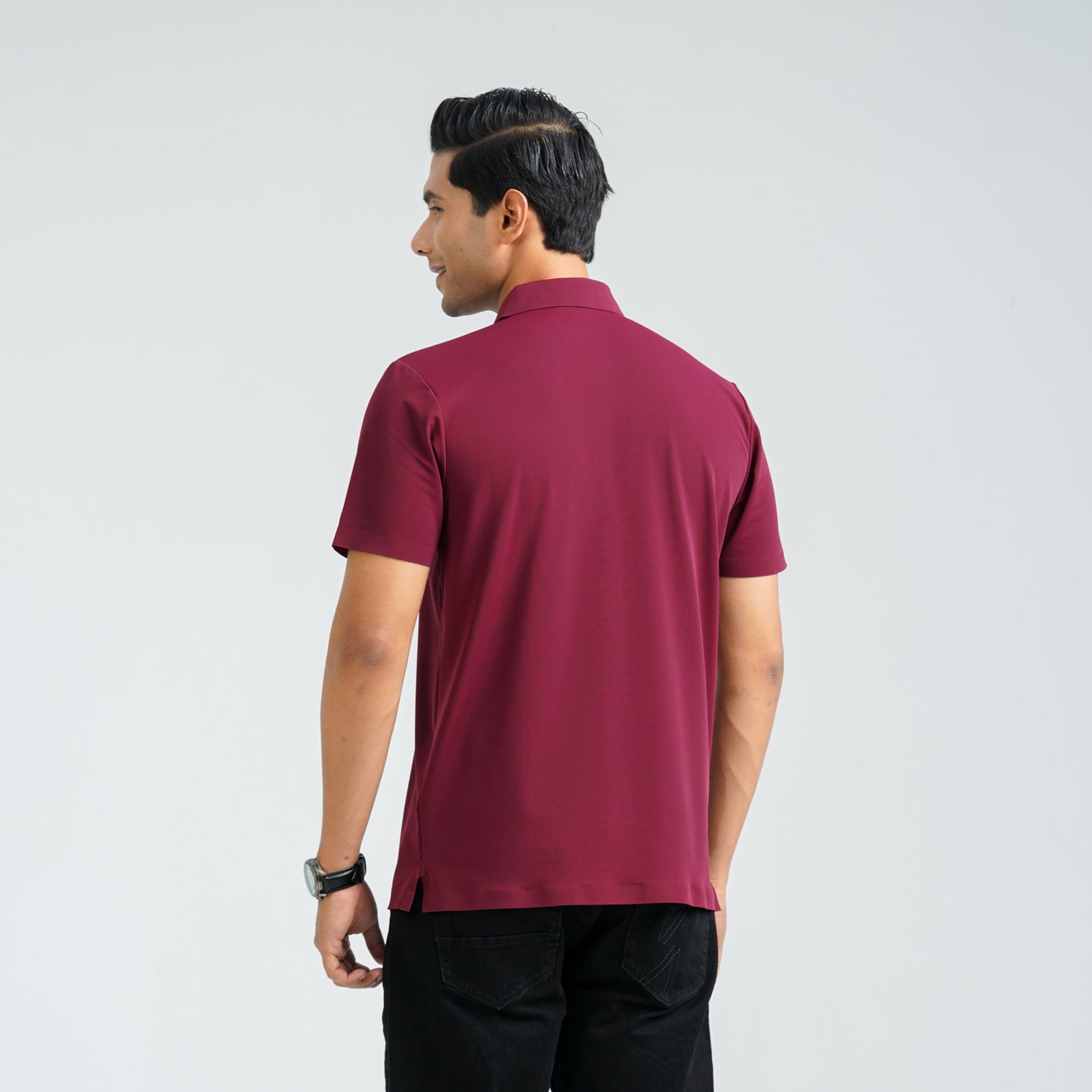 Men’s Maroon Seamless Polo