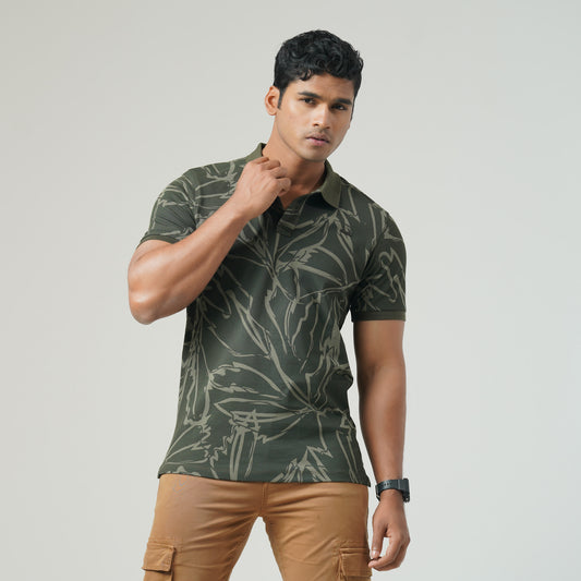 Mens Olive Polo