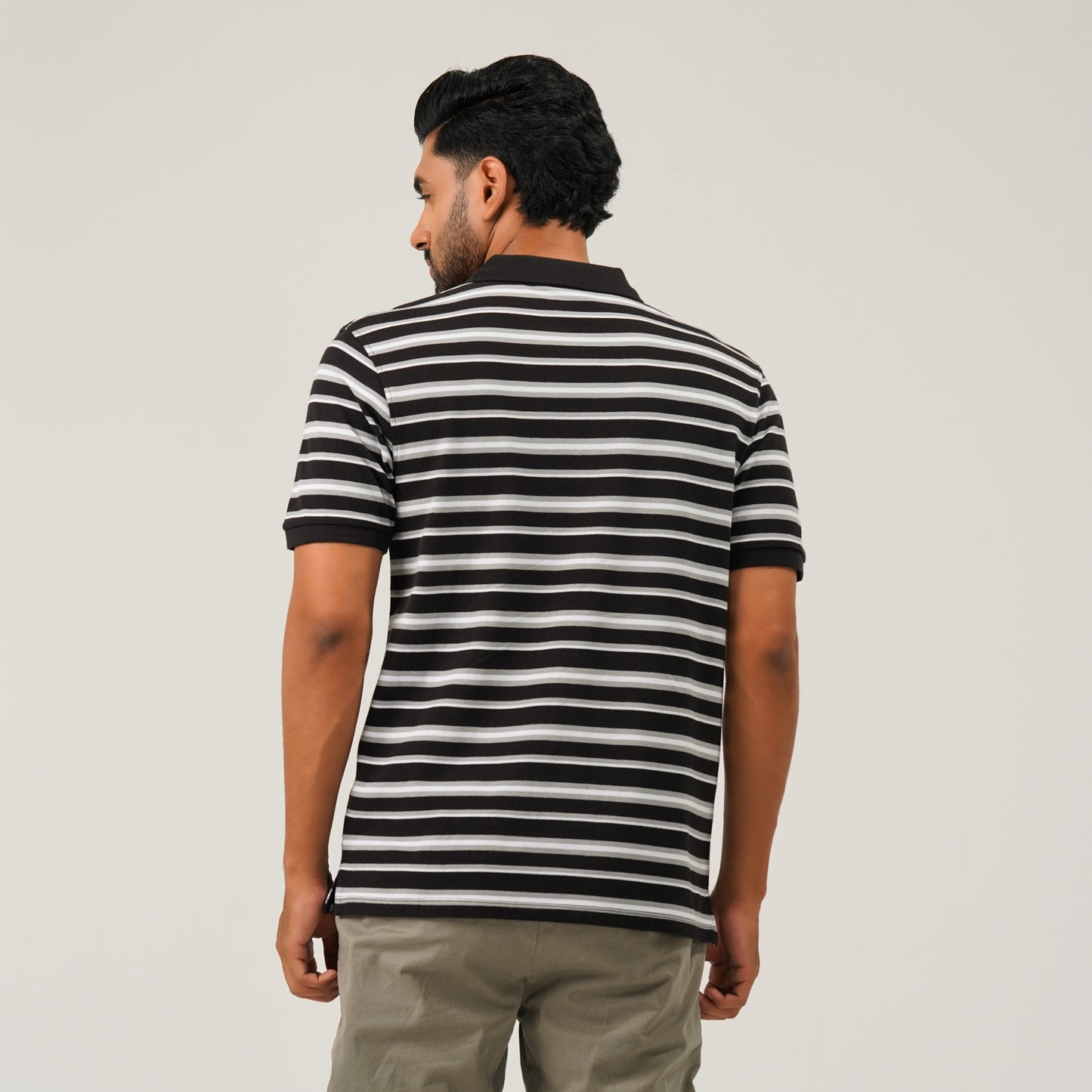 Mens Black & White Polo