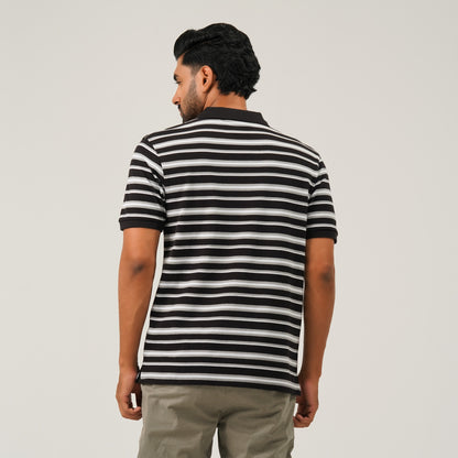 Mens Black & White Polo
