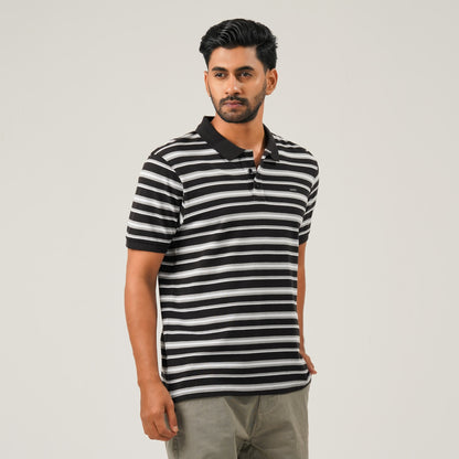 Mens Black & White Polo