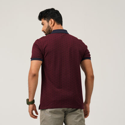 Men Maroon Cotton Polo