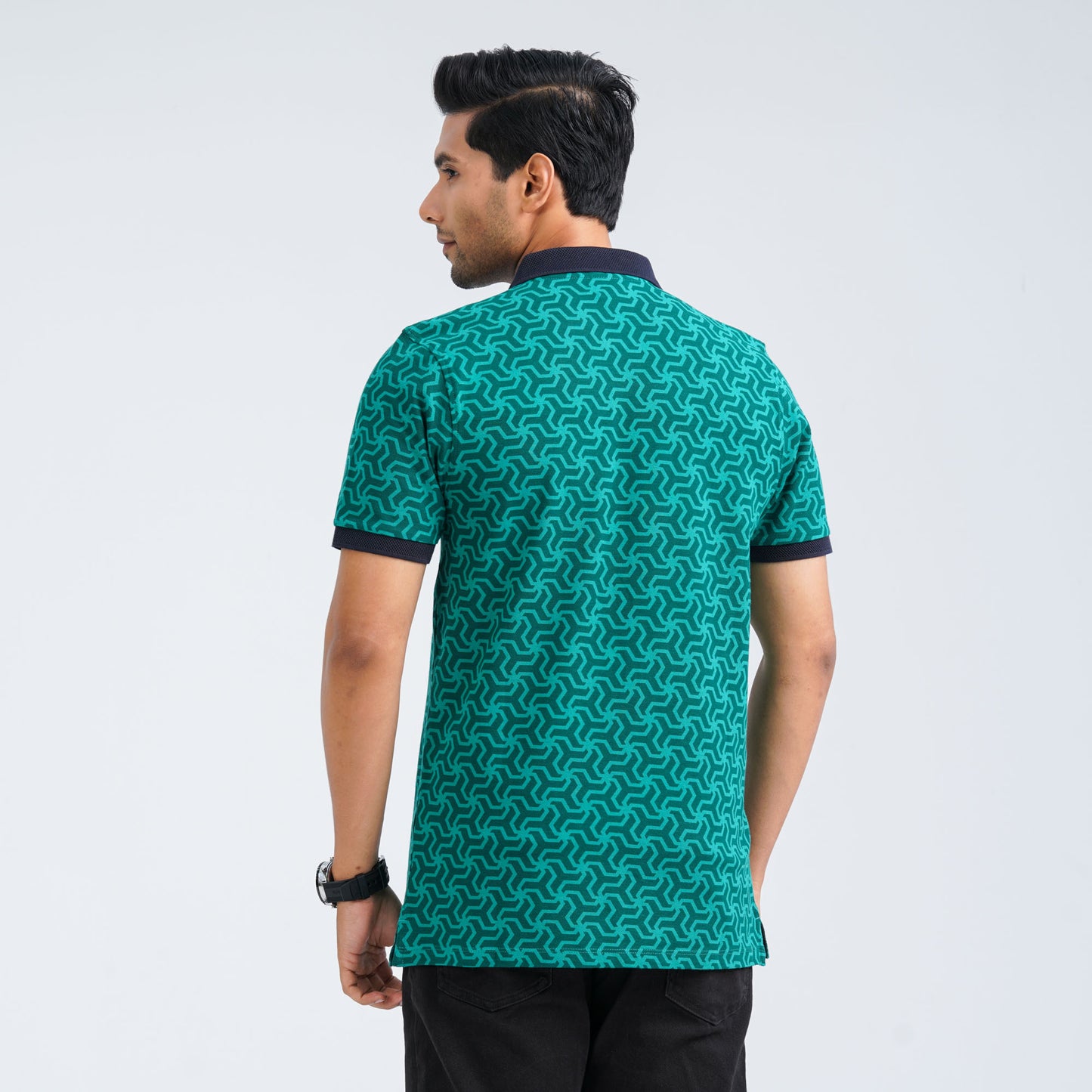 Men's Green Cotton Polo