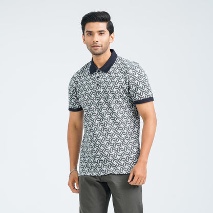 Men's Light Grey Cotton Polo
