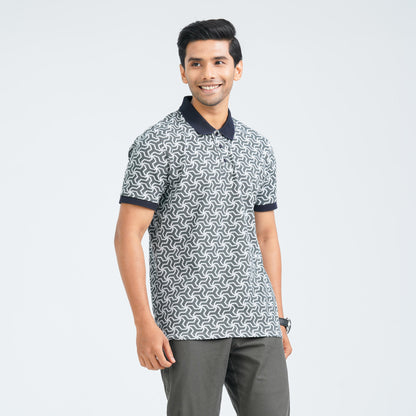 Men's Light Grey Cotton Polo