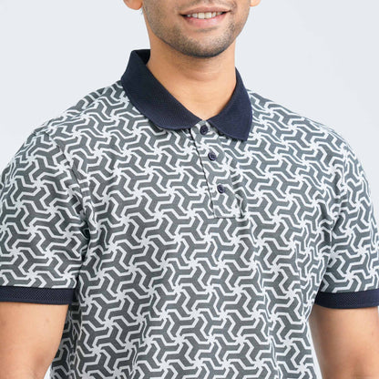 Men's Light Grey Cotton Polo