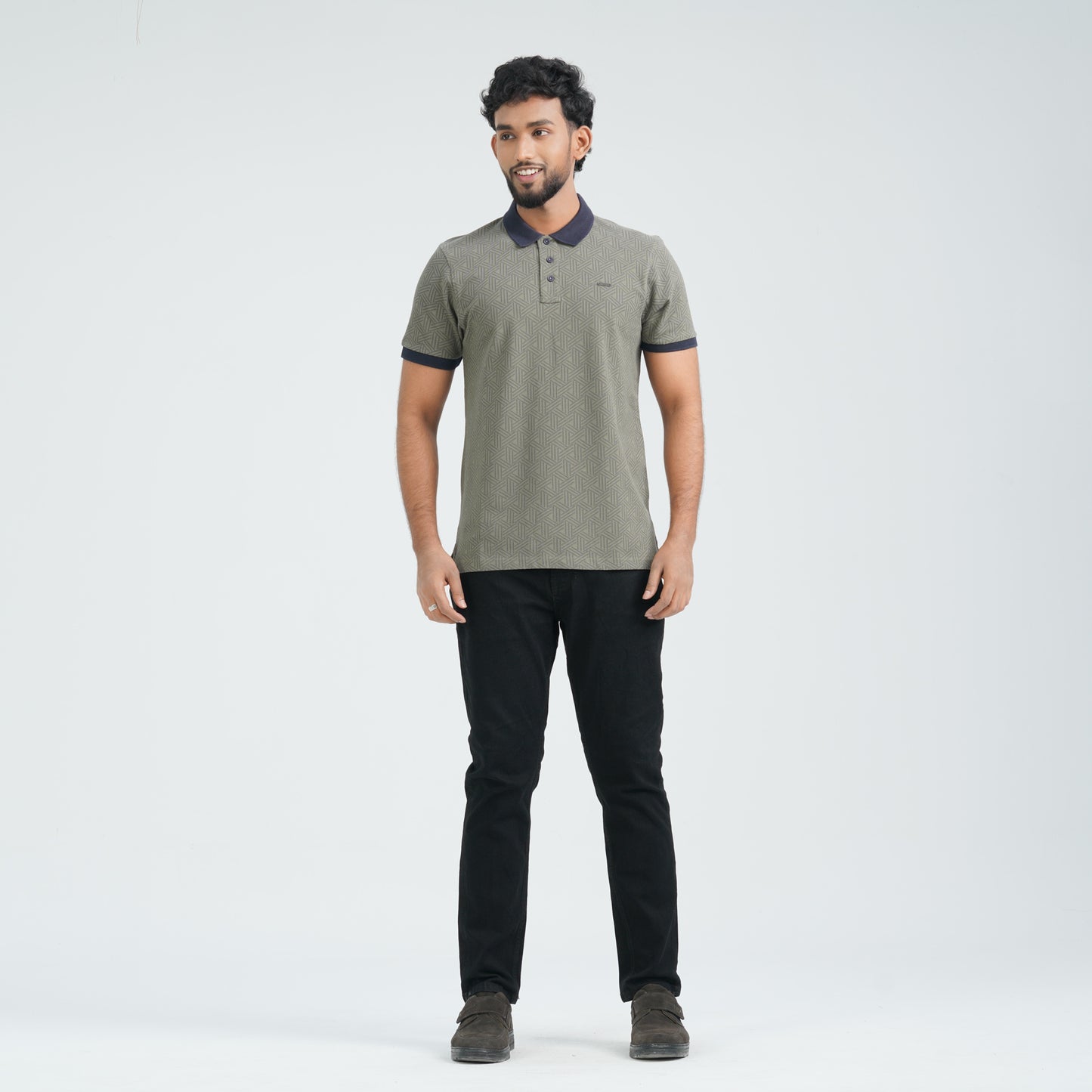 Men's Olive Cotton Polo