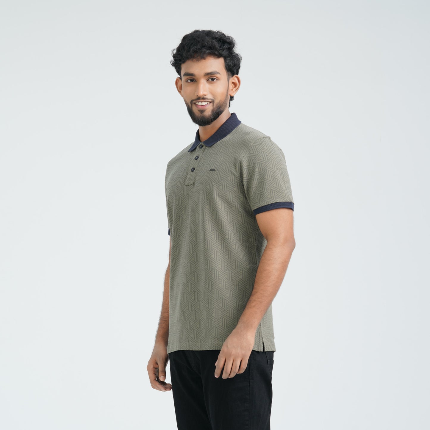 Men's Olive Cotton Polo