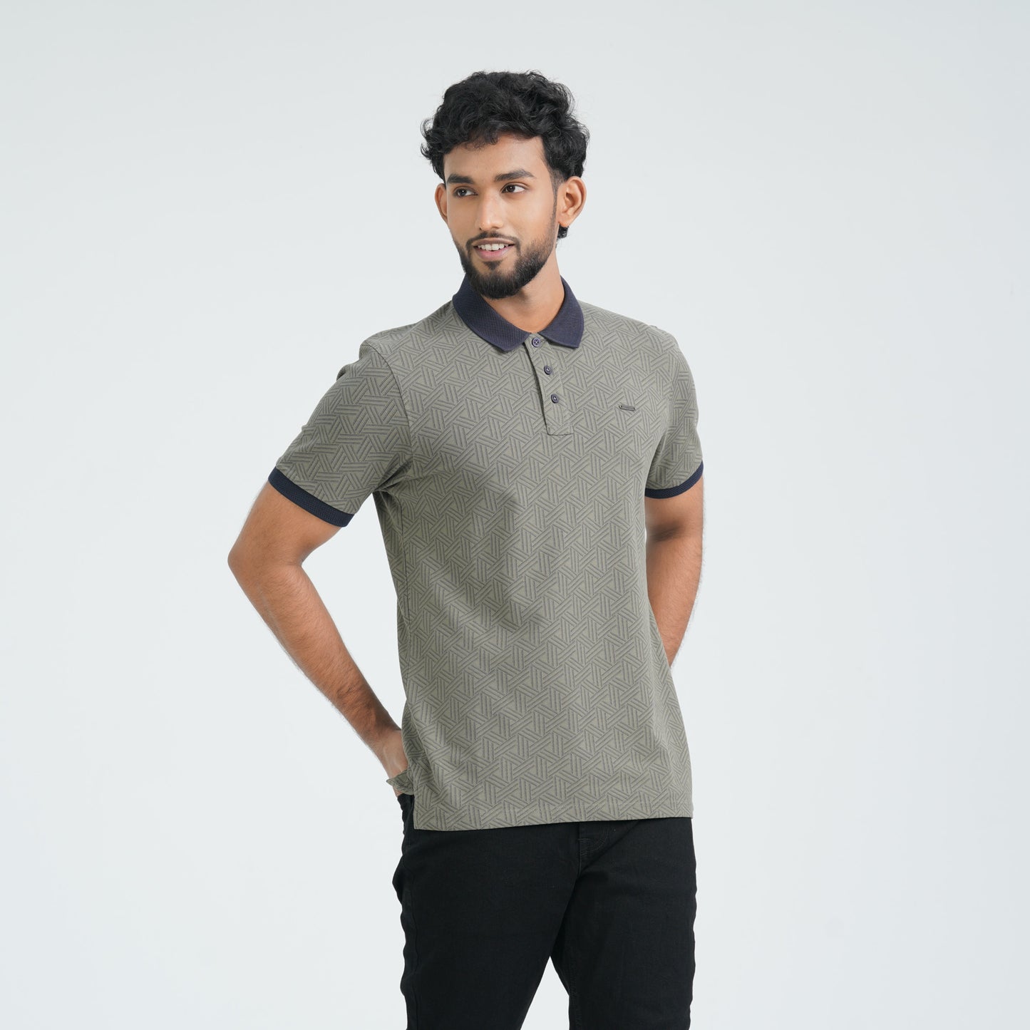 Men's Olive Cotton Polo