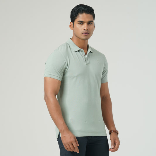 Mens Light Green Polo T-Shirt