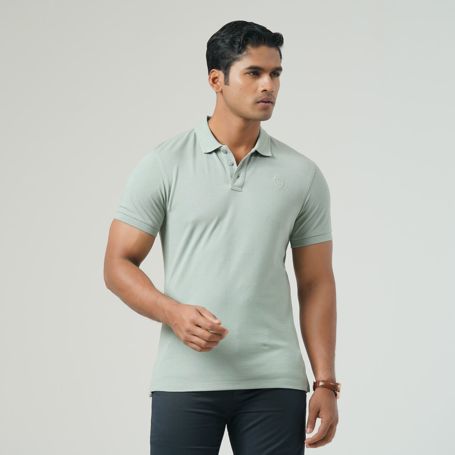 Mens Light Green Polo T-Shirt