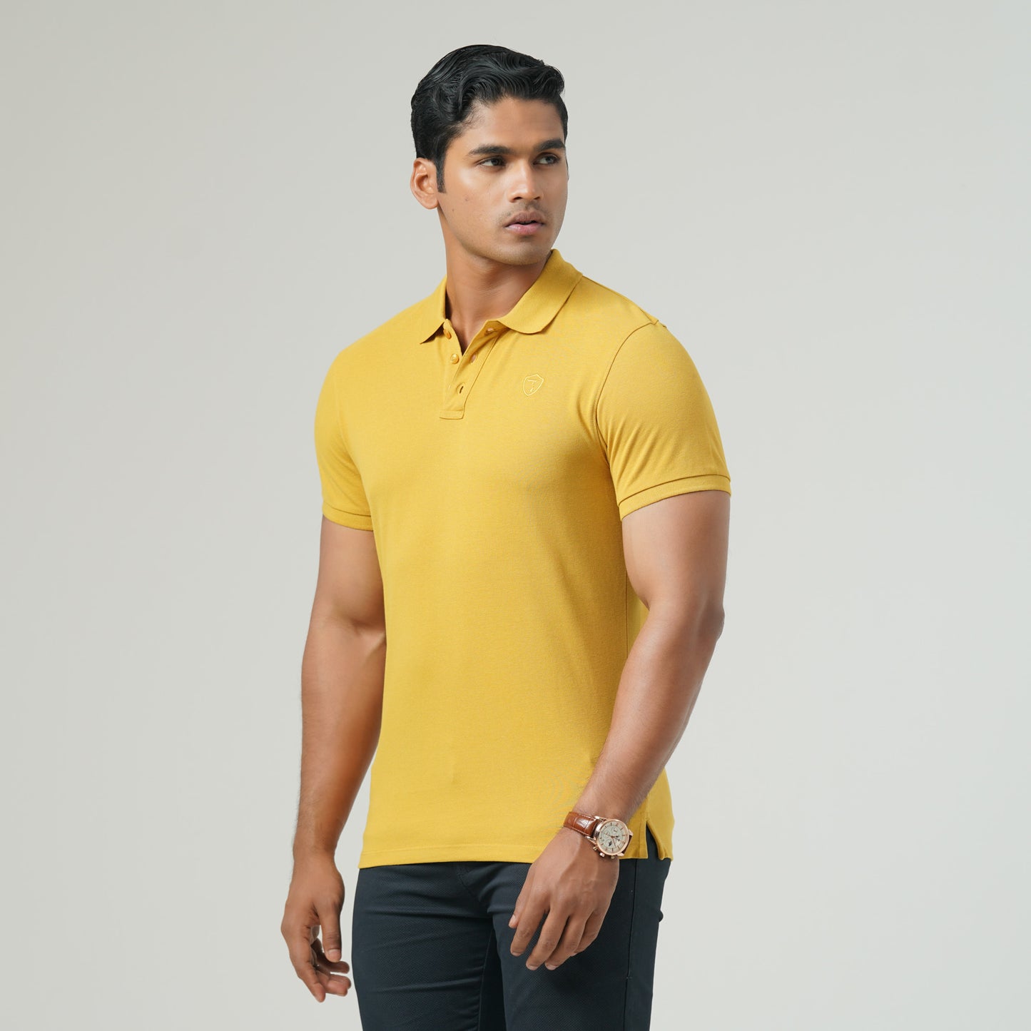 Mens Mustard Polo T-Shirt