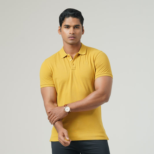 Mens Mustard Polo T-Shirt