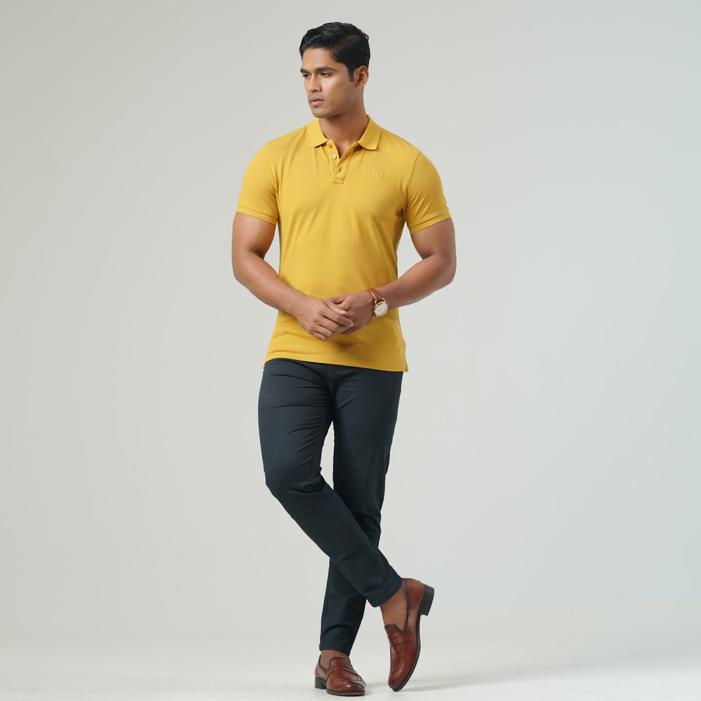 Mens Mustard Polo T-Shirt