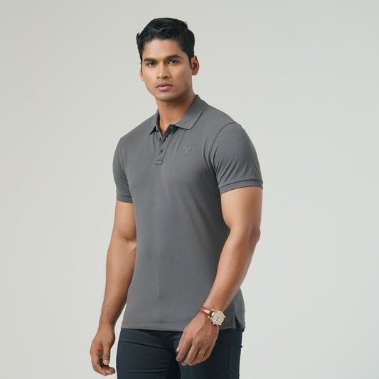 Mens Dark Grey Polo T-Shirt