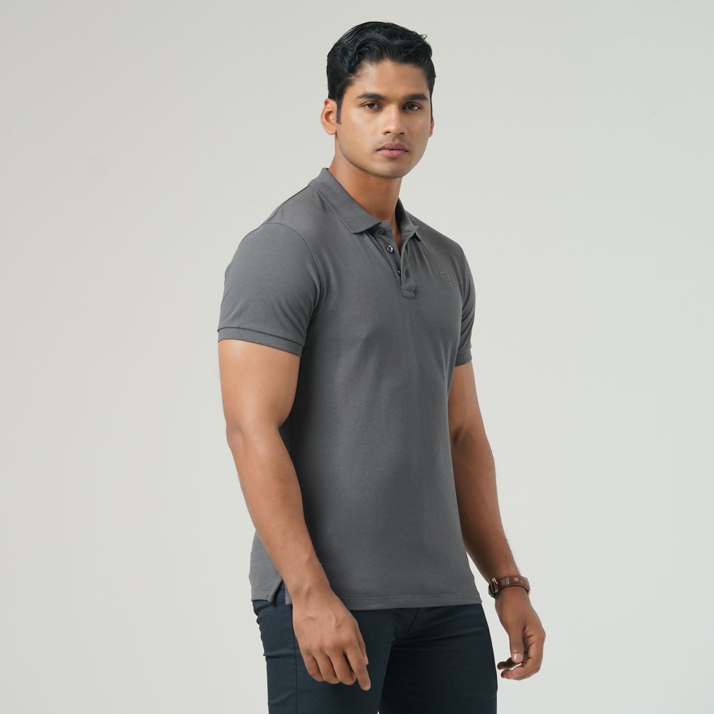 Mens Dark Grey Polo T-Shirt