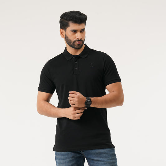 Mens Black Polo T-Shirt