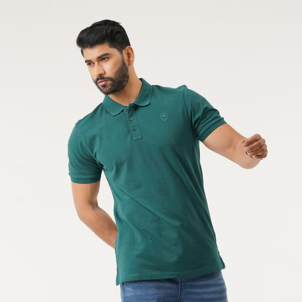 Mens Bottle Green Polo Shirt S BOTTLE GREEN