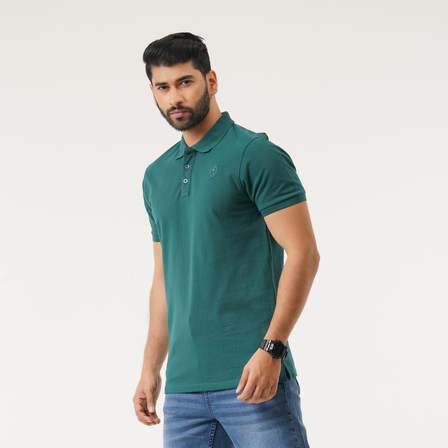 Mens Bottle Green Polo T-Shirt